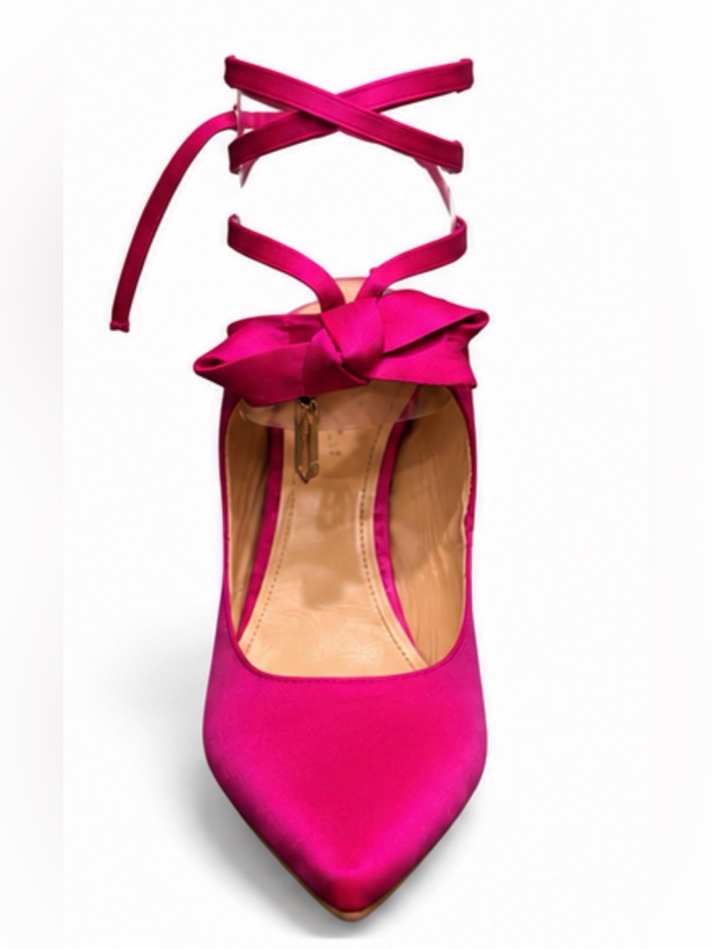 Dee Ocleppo Fuchsia Satin Ankle Tie Pumps | New in Box | EU 38 / US 7.5